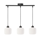 ESTILO lampa wisząca czarny 3x40W E27 klosz biały