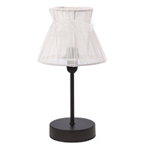 SIGALEA lampka stołowa czarny 1x40W E14 abażur biały