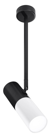 Lampa wisząca tuba regulowana czarno-biała GU10