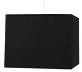 Lampa wisząca z abażurem Basic tkaninowa kwadratowa czarna do salonu