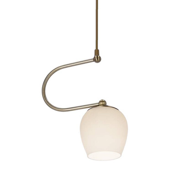 Serano lampa wisząca patynowy 1x60W E27 klosz biały