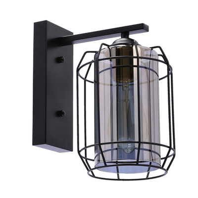 Jonera lamp wall lamp black p20 1x40w e27 smoked lampshade 21-10186