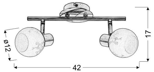 Lampa sufitowa 2xE14 42cm mosiądz SPOT 92-07117