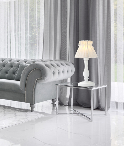 Bedside table lamp white organza lampshade 40W E27 Zefir Candellux 41-73815