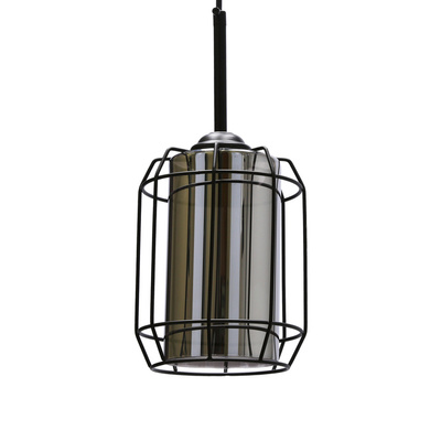Jonera Hängelampe schwarz 1X40 E27 geräucherter Schirm 31-08428
