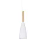 Lampe suspendue blanc + bois Trosa Ledea 50101265