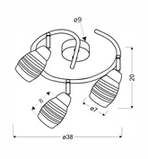 Applique spirale 3X10W E14 LED chrome MILTON 93-61300