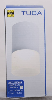 Aufbau-Röhrenlampe Grau mit Milchglas für GU10-Leuchtmittel Candellux 2273686