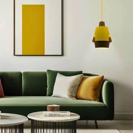 Hanging lamp yellow/gray E27 Falun Ledea 50101149