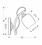 Chrom-Wandleuchte mit weißem Glasschirm Amba 21-77028