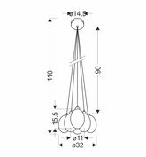 Lampe suspendue avec des ballons en verre colorés 6x10W Lukka Ledea 50106168