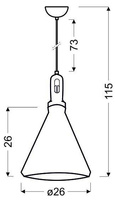 Suspension Robinson 26 1X60W E27 noir et noir 31-10421