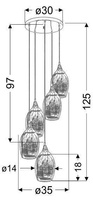 Hanging ceiling lamp chrome plate 5x60W Marina Candellux 35-60198