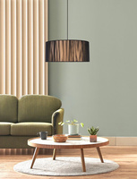 Lampe suspendue en bois noir 45cm Kyoto Ledea 50103218