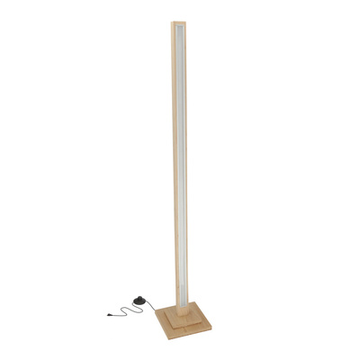 alset lampa podłogowa drewno buk + srebrny 1x18w led 4000