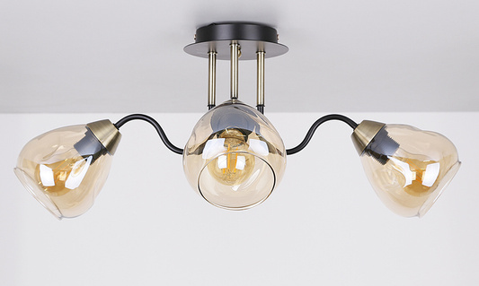 Ceiling lamp black/gold smoked 3xE27 Unica 33-00880