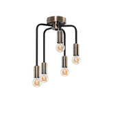 Lampa sufitowa patynowa + czarny mat 5xE14 Saga 35-01337