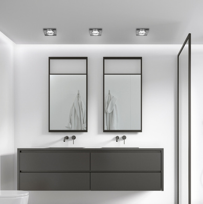 SS-16 nowoczesna oprawa sufitowa punktowa GU10 do żarówek led szklana czarna