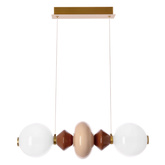 FLORES pendant lamp brass brown orange 15W LED 3000K white shade