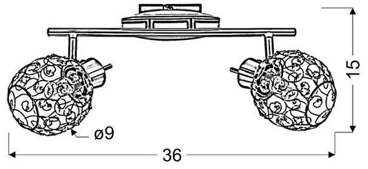 Wall lamp candellux horus 92-19141 chrome g9 strip