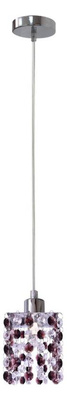 Hängelampe Chrom / burgunderrote Kristalle G9 Classic 31-97005