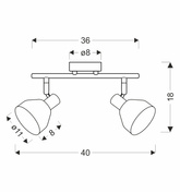 Lampa sufitowa Grazia listwa ze szklanymi kloszami 2-punktowa do salonu