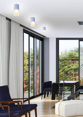 Aufbau-Röhrenlampe Grau mit Milchglas für GU10-Leuchtmittel Candellux 2273686