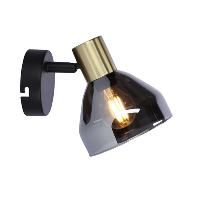 Gold glass wall lamp 1xE14 Gregory 21-76724