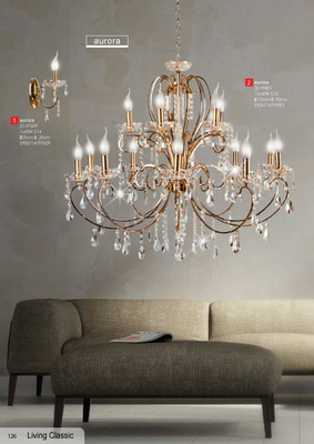 Candelabru cristal auriu francez 88cm 15xE14 AURORA 30-99801