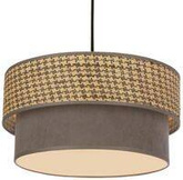 Lampa wisząca z abażurem Karrara czarna beżowo-szara do salonu i sypialni