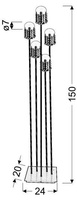 Stehleuchte Chrom matt 5xG4 Luxor 54-02818