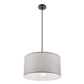 Lampa wisząca z abażurem Shanti szary do salonu i sypialni