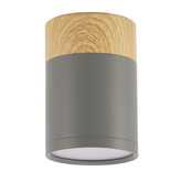 Plafoniera gri și lemn 1xGU10 6,8x10cm Tub 2284262