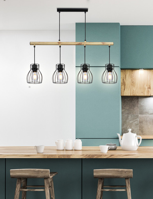 Hanging lamp black 4x60W Bernita 34-78117