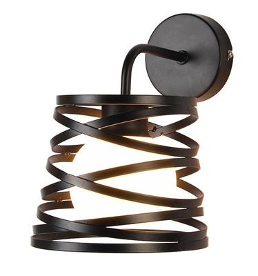 Black metal wall lamp + glass shade Akita Ledea 50401058