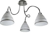 Plafonnier chromé avec abat-jour en verre 3x40W E14 Elf Candellux 33-72580