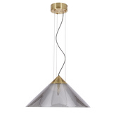 Lampa wisząca Presto 42 szklana złota z kloszem dymionym nad stół GX53