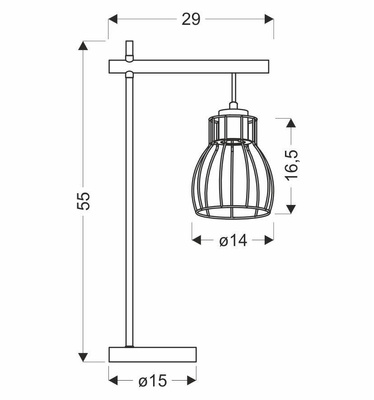 Lampe de table panier noir Bernita 41-80059