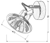 Lampa ścienna kinkiet 1X3,5W G9 LED chrom MOON 91-28075