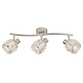 Dubai lampa sufitowa listwa chromowy 3x40W E14 klosz chromowy kryszt transp