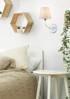 York Ledea 50401104 abat-jour en tissu blanc