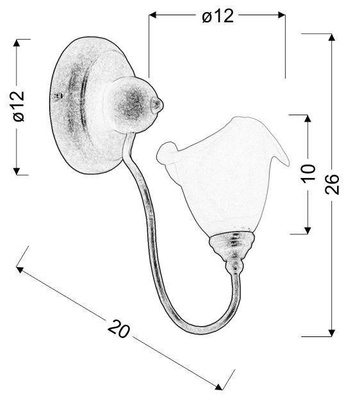 Lampa ścienna kinkiet 1X40W E14 L&H 21-71098