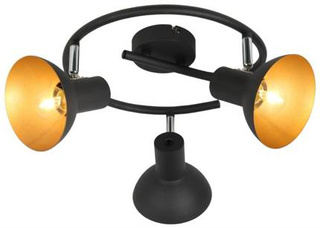 Ceiling lamp black spiral 3xE27 + gold DISO 98-63434