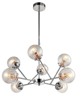 Hängende Deckenleuchte Chrom mit Glasschirmen 8x40W Best Candellux 38-67289