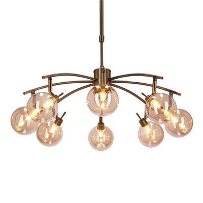 Lentini pendant lamp patina 8x40w g9 with amber shade