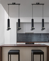 Suspensie dubla neagra 2x50W GU10 Tuba Candellux 32-78650