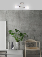 Abajur dublu țesut nichel satinat 2x40W Sax Candellux 22-70678