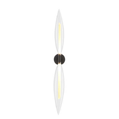Nordic black double glass wall light 2xG9 transparent shades