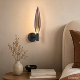 Nordic glass black wall light with copper shade for elegant bedroom G9