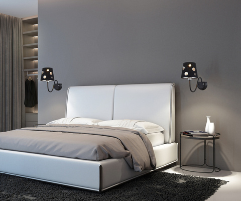 Schwarze Wandleuchte mit Löchern Batley Ledea 50401108